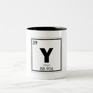 Tasse 2 Couleurs Yttrium, élément chimique symbole formule chimique