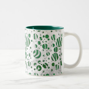 Tasse 2 Couleurs Zebra Green et White Polka Dot