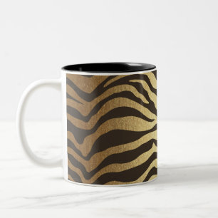 Tasse 2 Couleurs Zèbre Imprimer Peau d'animal Imprimer Glam Or mode