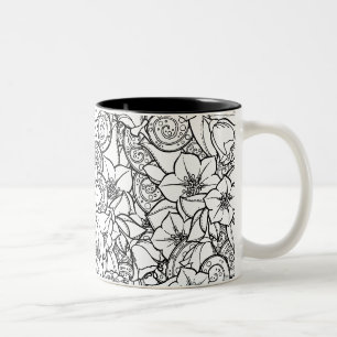 Tasse 2 Couleurs Zendoodle fleuri