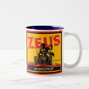 Tasse 2 Couleurs Zeus Vintage Crate Étiquette - Olive Hts Citrus A