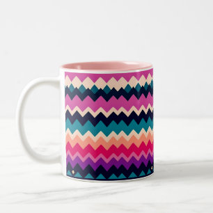Tasse 2 Couleurs Zigzag Chevron Design Motif coloré