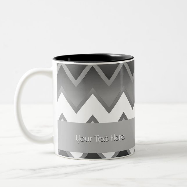 Tasse 2 Couleurs ZigZag - Monochrome (Gauche)