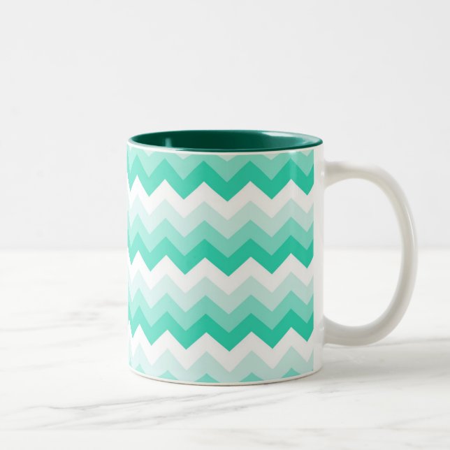 Tasse 2 Couleurs Zigzag (Turquoise, groen) (Droit)