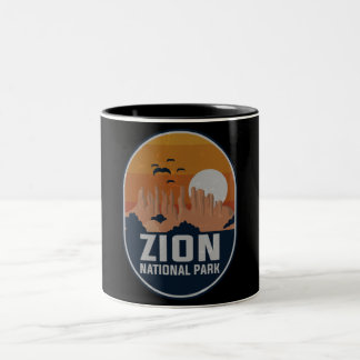 Tasse 2 Couleurs Zion National Park Utah Vintage Retro Zion Canyon