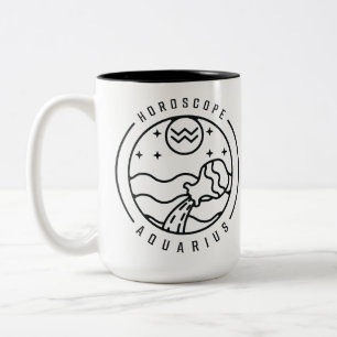 Tasse 2 Couleurs Zodiac AQUARIUS Horoscope Design