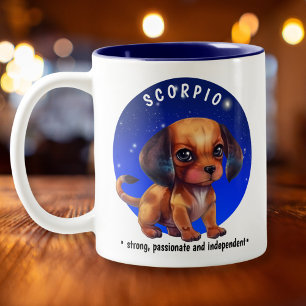 Tasse 2 Couleurs Zodiac Scorpio Cute Watercolor nom personnalisé da