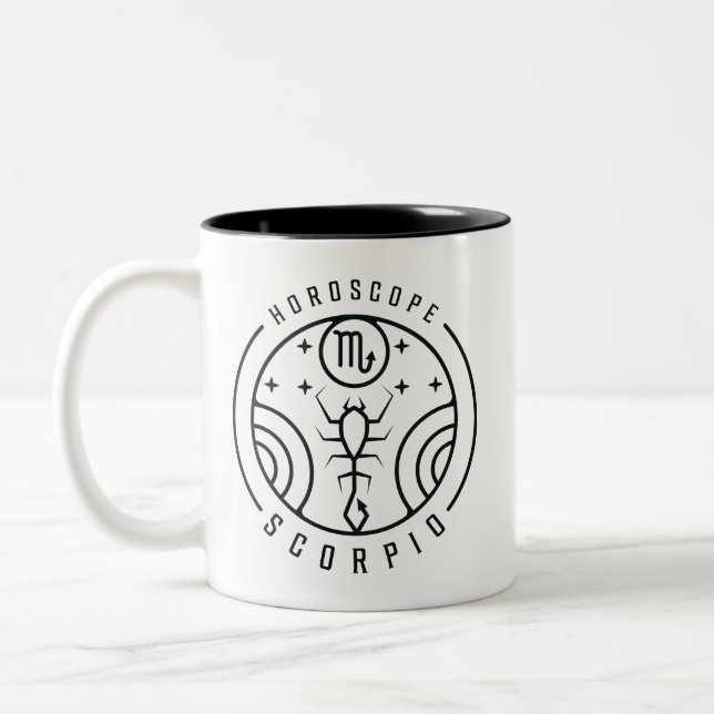 Tasse 2 Couleurs Zodiac SCORPIO Horoscope Design (Gauche)