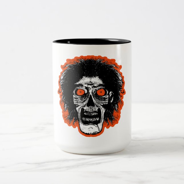 Tasse 2 Couleurs ZOMBIE - Cheveux des yeux orange (Centre)