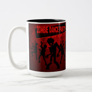 Tasse 2 Couleurs Zombie Dance Party Noir & Orange