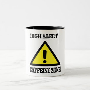 Tasse 2 Couleurs zone de caféine à haute alerte drôle noël muet