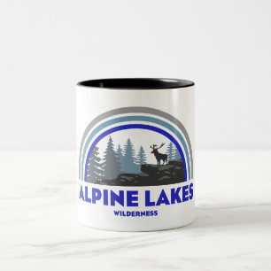 Tasse 2 Couleurs Zone sauvage des lacs alpins Washington Cerf arc-e