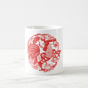 Tasse 2 de l'année 2017 de coq de Papercut de