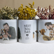 Tasse 2-Photos "Meilleur Papa Chien" Moderne Empre