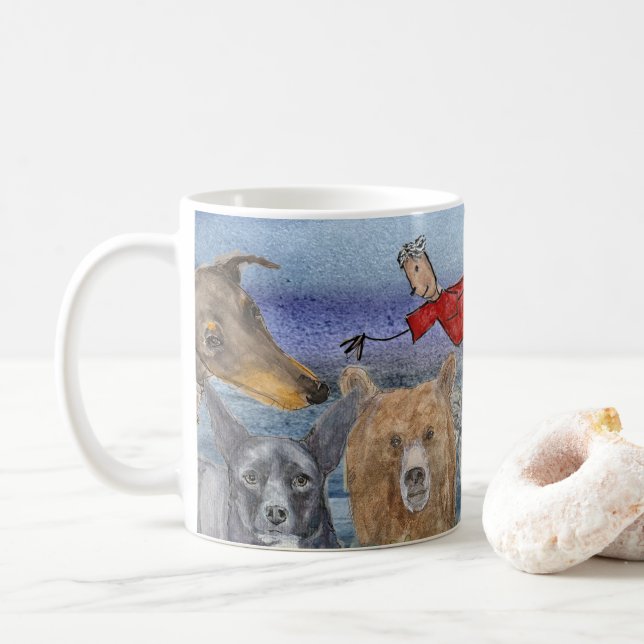 Tasse #3 Joanna volant au-dessus des animaux  (Avec donut)