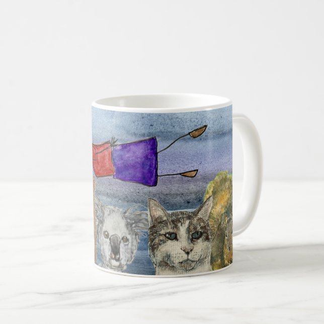 Tasse #3 Joanna volant au-dessus des animaux  (Devant droit)