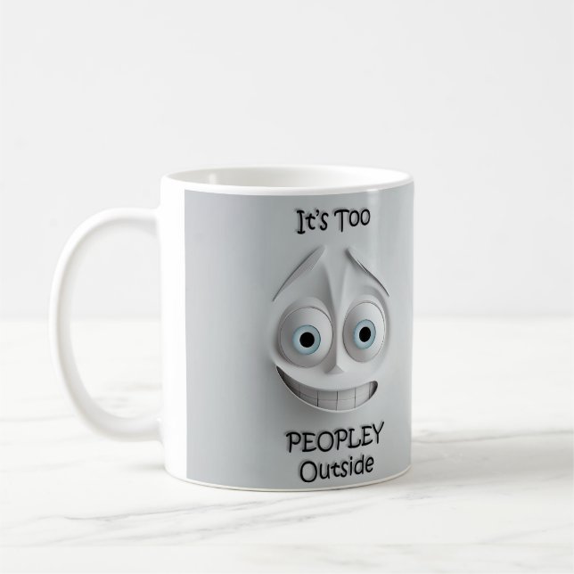 Tasse 3D Visage Sarcastique C'est Trop Peuplé Deho (Gauche)
