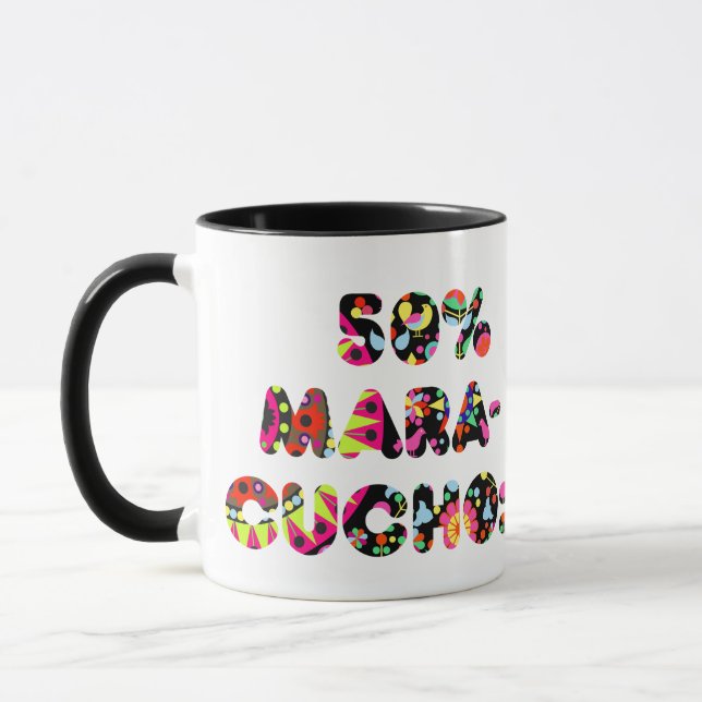Tasse 50% Maracucho – Design folklorique de Maraca (Gauche)