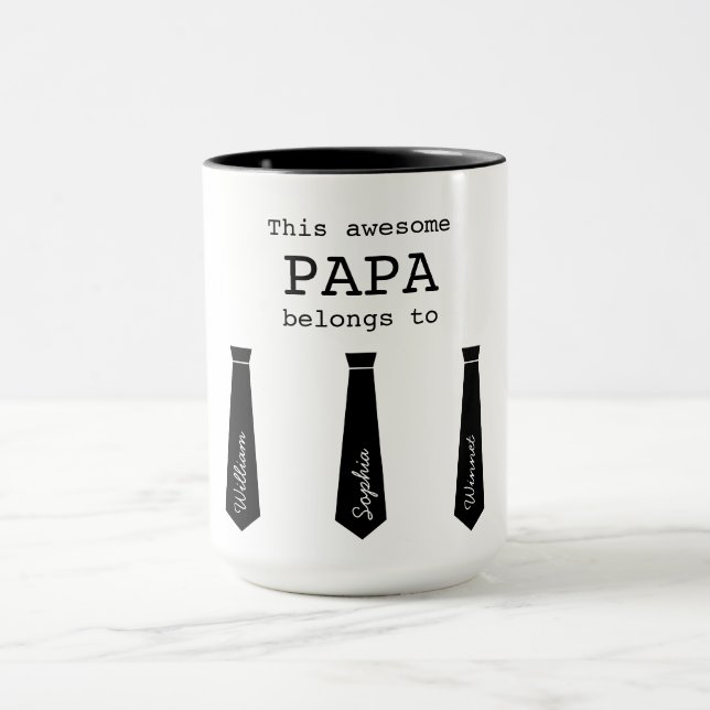 Tasse 5 enfants liée à Papa (Centre)