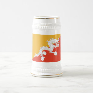 Tasse à bière avec drapeau patriotique du Bhoutan