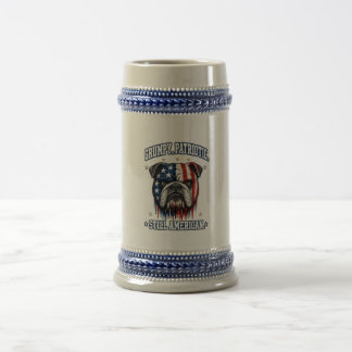 Tasse à bière Bulldog patriotique grincheux du 4 j