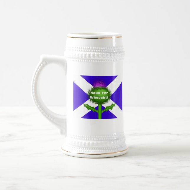 Tasse à bière écossaise drôle - mug avec des dicto (Gauche)