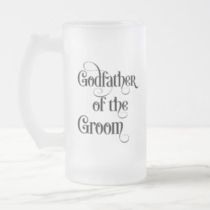 Tasse à bière en verre dépoli Parrain du marié
