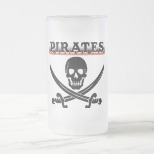 Tasse à bière en verre dépoli Pirates