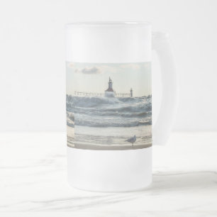 Tasse à bière en verre givré Force derrière la bea