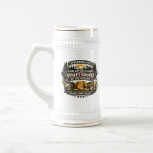 Tasse à bière et camping vintage