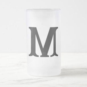 Tasse à bière givré à monogramme élégant