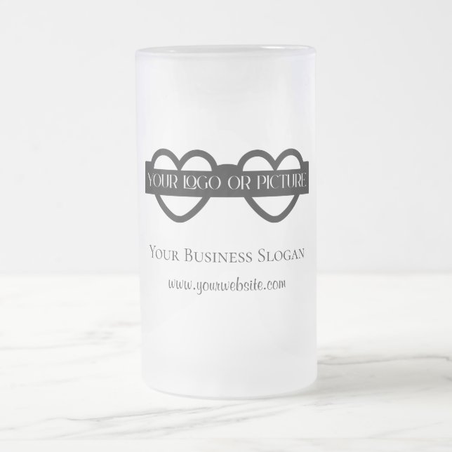Tasse à bière personnalisée avec logo givré (Centre)