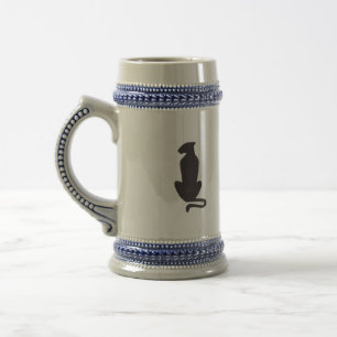 Tasse à bière silhouette de chat noir