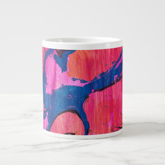 Tasse à boire abstraite de style Ebru bleu rouge V