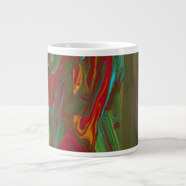Tasse à boire abstraite rouge vert gras 1 passant  (Devant)