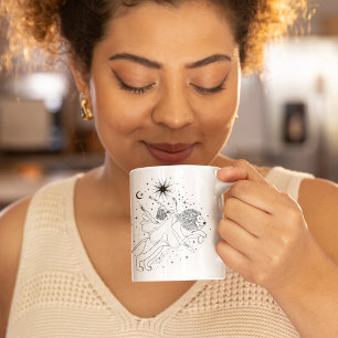 Tasse à bord noir 15oz Fille Lion