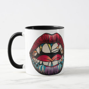 Tasse à bouche ouverte abstraite psychédélique