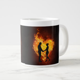 Tasse à café 15 oz. Image du coeur et de l'amour d
