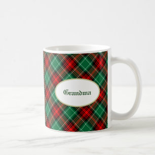 Tasse à café à carreaux rétro rouge vert personnal