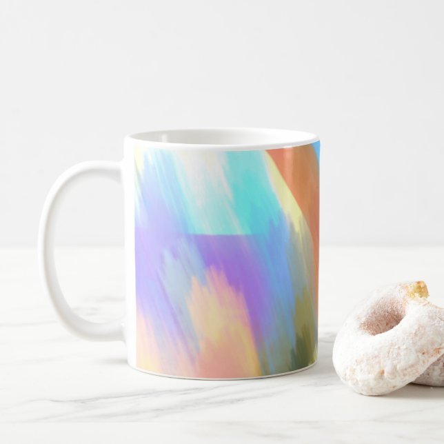 Tasse à café à coups de pinceau d'art abstrait (Avec donut)