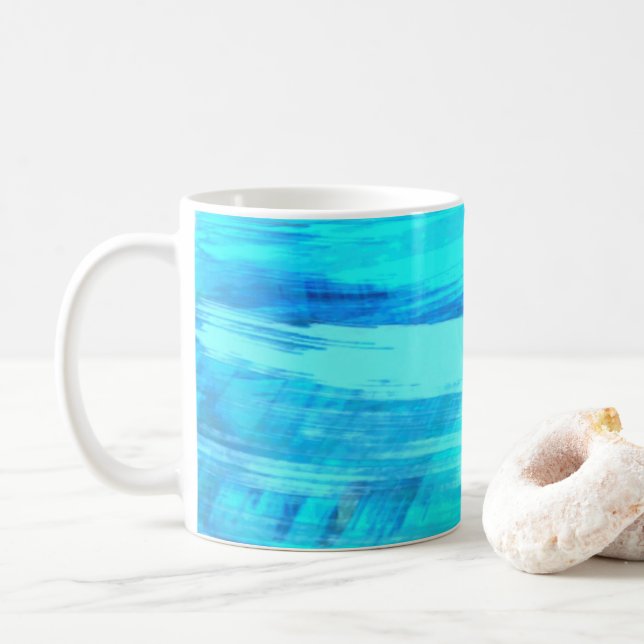 Tasse à café à coups de pinceau d'art abstrait (Avec donut)