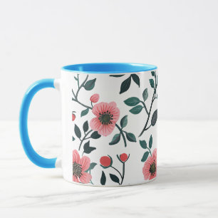 Tasse à café à impression florale charmante