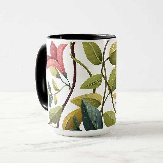 Tasse à café à impression florale charmante (Devant gauche)
