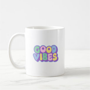 Tasse à café à lettres bulles colorées Rétro Good