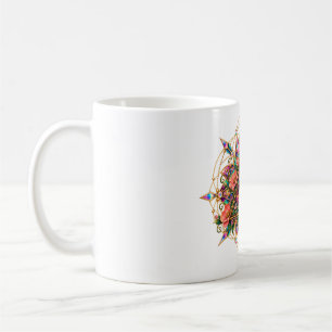 Tasse à café à l'œil de mosaïque florale