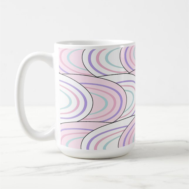 Tasse à café à motif abstrait vague pastel (Gauche)