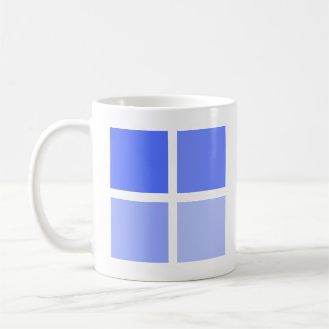 Tasse à café à motif carré bleu simple (Gauche)