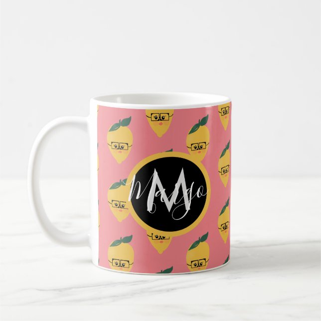 Tasse à café à motif de citron de dessin animé (Gauche)