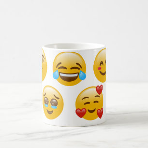 Tasse à café à motif d'emoji amusant – Émoticône e