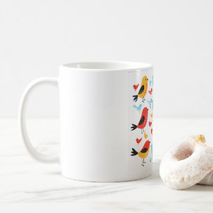 Tasse à café à motif d'oiseau mignon